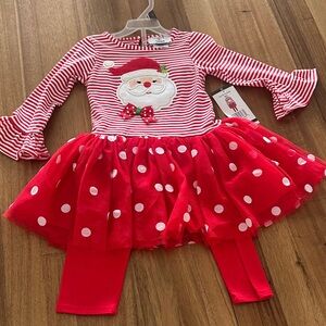 Counting Daisies Festive Red Santa Kids 2 Piece Outfit